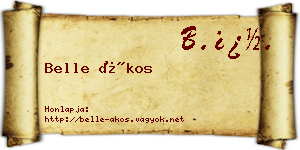 Belle Ákos névjegykártya